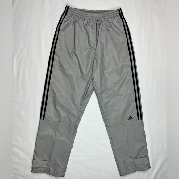 adidas Other - Vtg Adidas Mens Windbreaker Pants Sz Medium Y2K Track Light Grey Straight B6